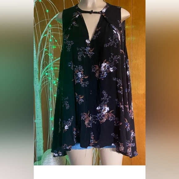 Free People Floral Keyhole Swing Mini Dress - Picture 4 of 10